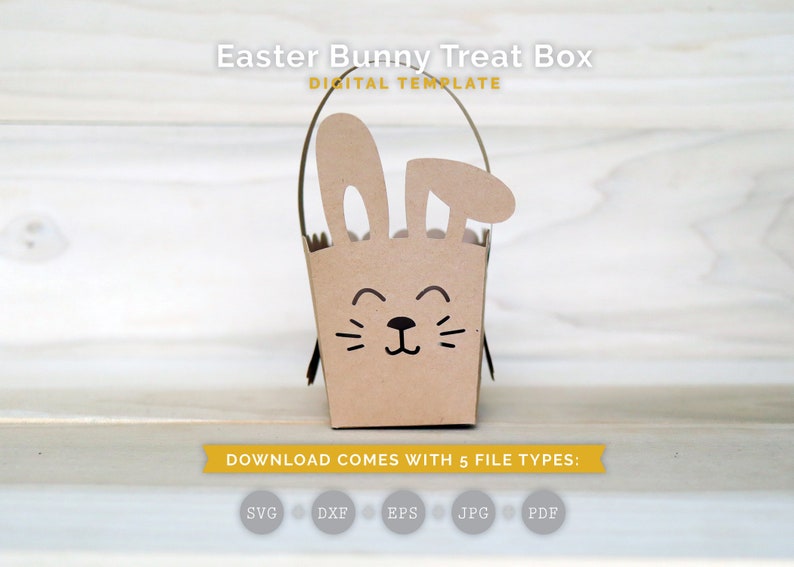 Easter Bunny Box SVG, Gift Box SVG, Party Favor, Basket Template, Cricut Cut Files, Silhouette Cut Files Download image 1