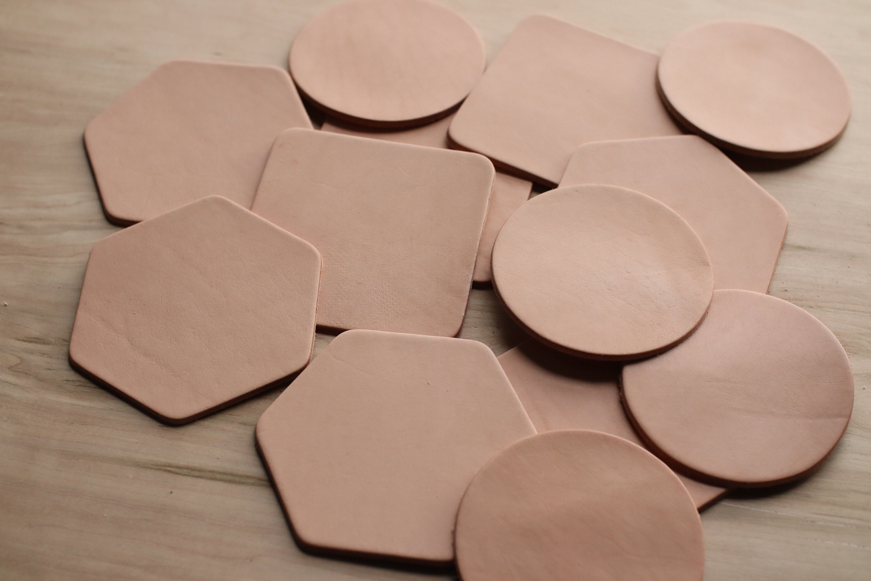 Leather Coaster Blanks Vegetable Tan Multiple Shapes Etsy