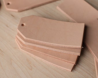 Gift Tag, Luggage Tag Blanks, Vegetable Tan Leather | Multiple Thicknesses | Laser-safe for Laser Engraving