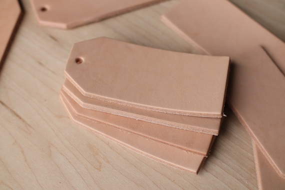 Gift Tag, Luggage Tag Blanks, Vegetable Tan Leather | Multiple Thicknesses | Laser-safe for Laser Engraving