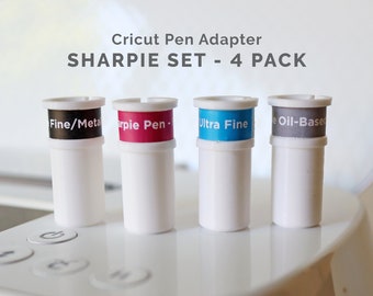 Sharpie 4 Pack Adapter Set - Cricut Pen/Marker Adapter for Explore Air, Air 2, Air 3 and Maker, Maker 3