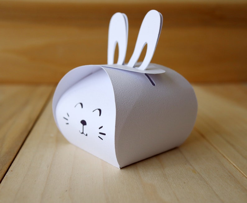 Modèle de boîte de lapin de Pâques SVG, SVG de boîte-cadeau, cotillons, modèle de boîte, fichiers de coupe Cricut, téléchargement de fichiers de coupe Silhouette image 4