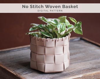 No Stitch Woven Basket Pattern for Leathercrafters