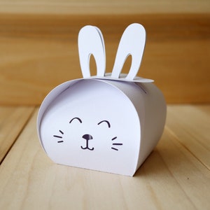 Modèle de boîte de lapin de Pâques SVG, SVG de boîte-cadeau, cotillons, modèle de boîte, fichiers de coupe Cricut, téléchargement de fichiers de coupe Silhouette image 3