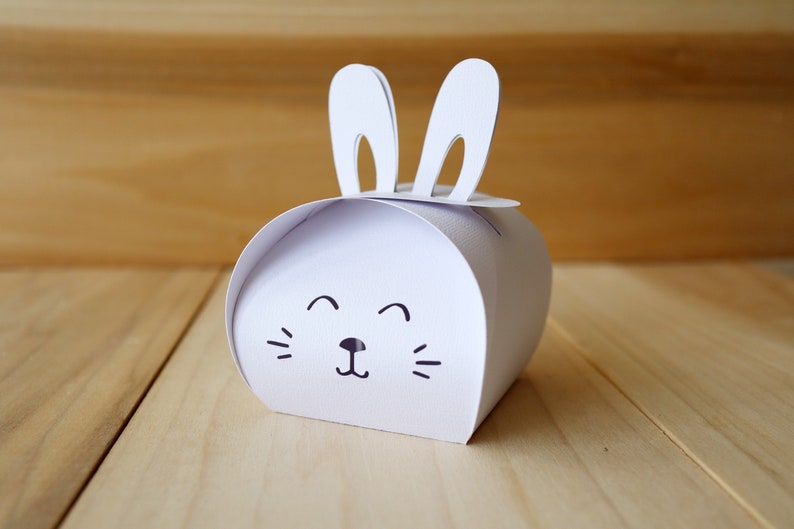 Modèle de boîte de lapin de Pâques SVG, SVG de boîte-cadeau, cotillons, modèle de boîte, fichiers de coupe Cricut, téléchargement de fichiers de coupe Silhouette image 3