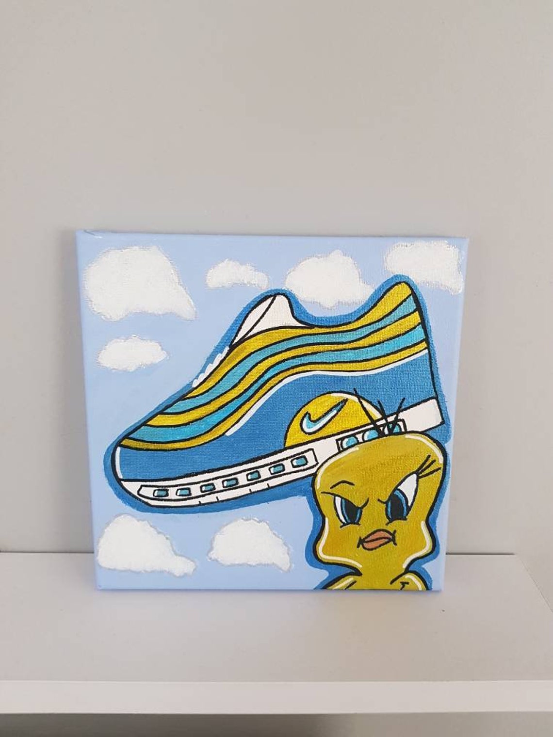 Tweety Looney Tunes Nike Air Max 97 Canvas Painting Sneaker | Etsy