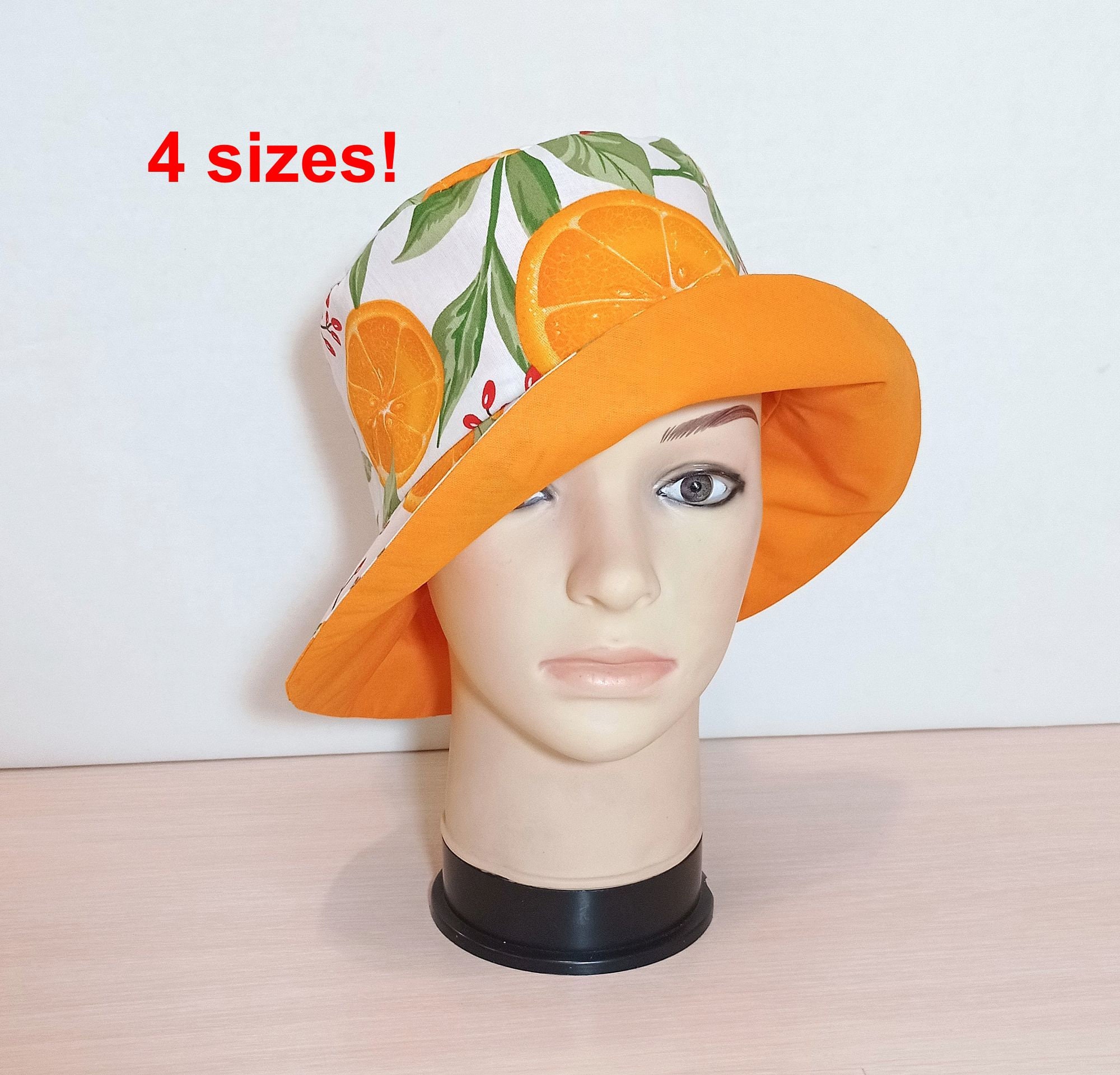 Juicy orange bucket hat women reversible buscet hat bright Etsy