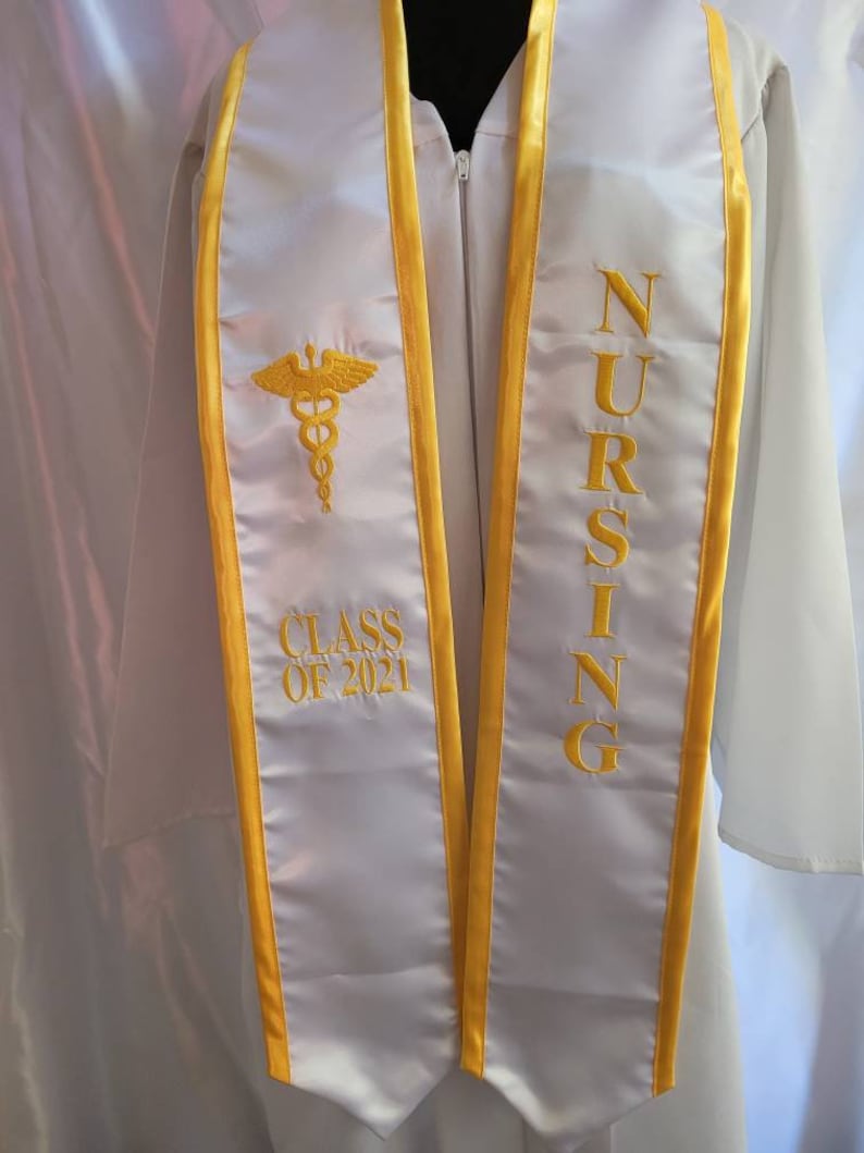 1 Custom Graduation Stole A Custom Embroidered Satin Stole Etsy