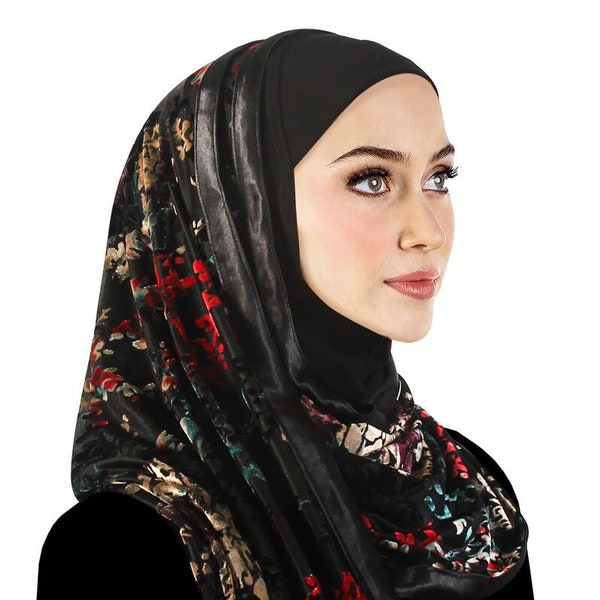 Stylish Mona Kuwaiti Hijabs with Wrap Shawl Muslim Fashion Headwear Fashion Islamic clothing