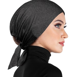 charcoal gray undercap bonnet for muslim women hijab hair hold securely modest wear