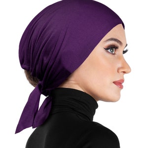 cotton undercap headscarf for muslim women with ties to secure the fit