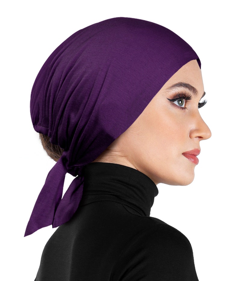 cotton undercap headscarf for muslim women with ties to secure the fit