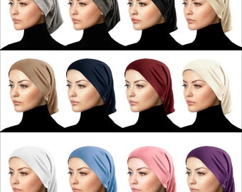 Wholesale 1 Dozen jUNIOR SIZE  COTTON Underscarf Hijab Caps Open Tube Beanies