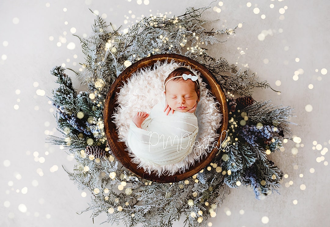 Digital Download Newborn, Christmas Digital Background, Lights Digital