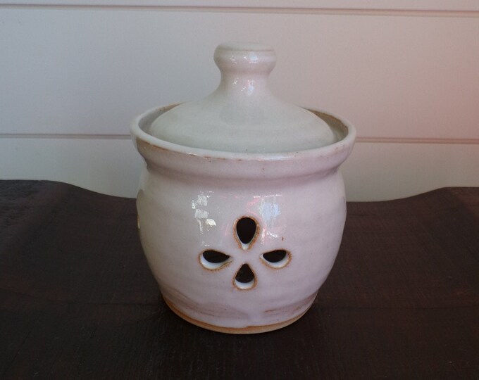 Hand Thrown Garlic Keeper by Black Rock Falls Pottery, Pottery Garlic