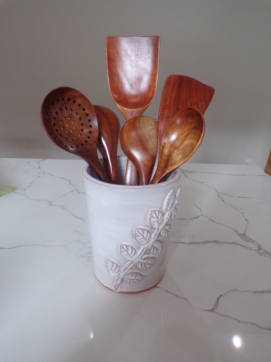 Farm House Utensil Holder. Hand Thrown. Ceramic Utensil Crock Etsy