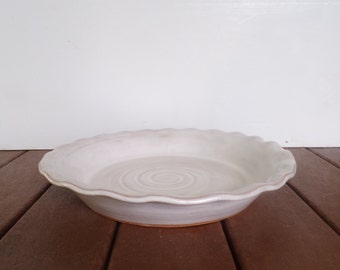 Ruffled Pie Plate by Black Rock Falls Pottery, 9" Pie Plate,Ceramic Stoneware,Handmade,Wheel Thrown