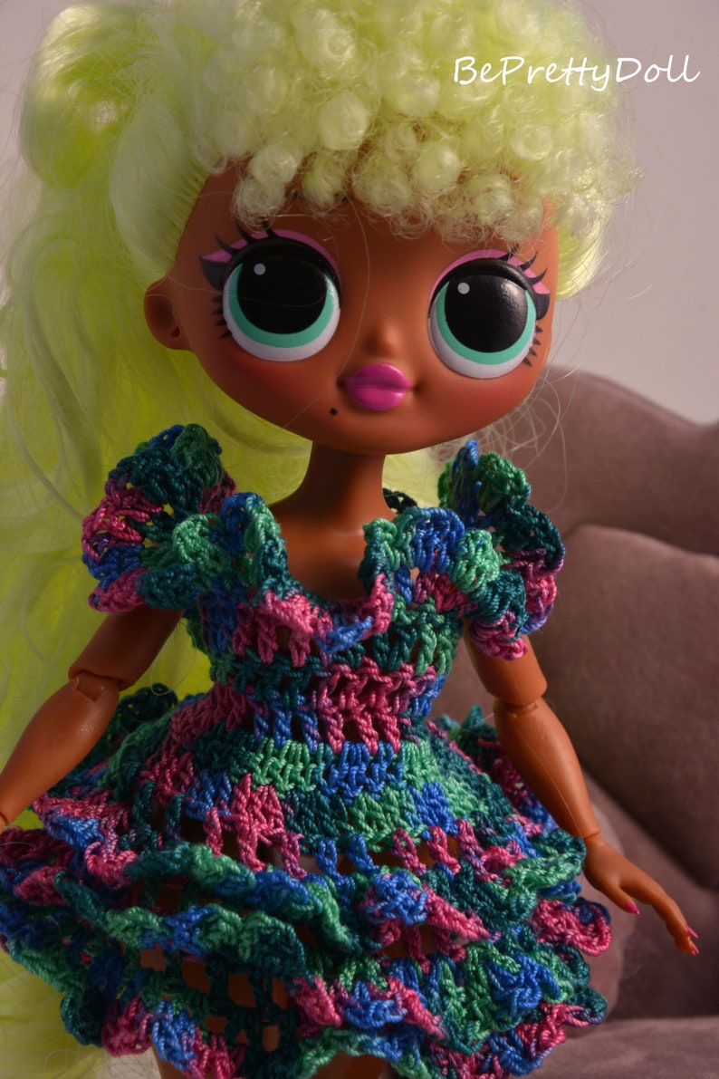 LOL OMG doll crochet dress. Outfit for doll. Doll's Etsy
