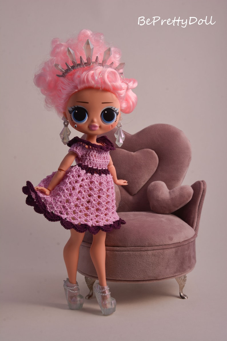 LOL OMG doll crochet dress. Outfit for doll. Doll's Etsy