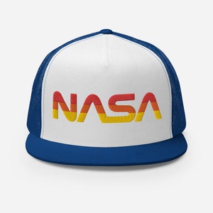 Retro NASA Worm Embroidered Trucker Cap