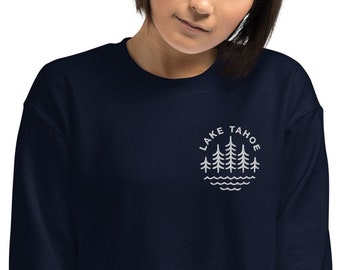 Embroidered Lake Tahoe Unisex Crewneck Sweatshirt