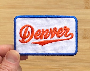 Denver Patch, Colorado Broncos Azul e Retângulo Laranja Bordado