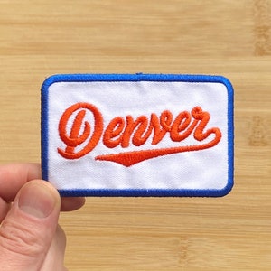Denver Patch, Colorado Broncos Blue and Orange Rectangle Embroidered