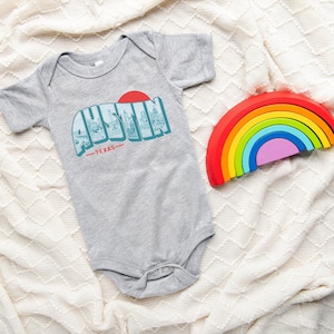 Baby Austin Texas Onesie Heather Gray vintage Bodysuit