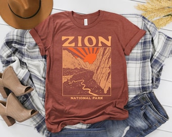 Zion National Park Utah Vintage Clay Unisex Tri Blend T-shirt