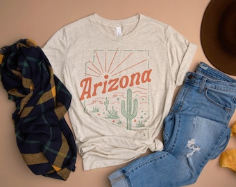 Arizona State Cactus Desert Zuidwesten Vintage Tee Tri Blend T-shirt
