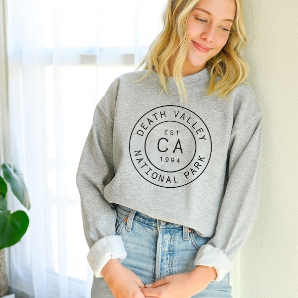 Death Valley Crewneck California National Park Heather Gray Unisex Sweatshirt