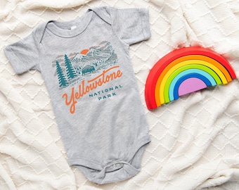 Vintage Yellowstone National Park vintage gemêleerde romper voor baby's