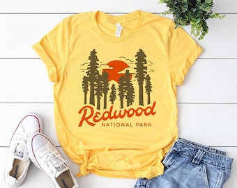 Redwood National Park Californië Retro Vintage Unisex T-Shirt