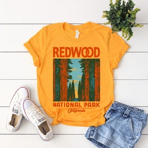 Vintage Redwood National Park California Gold Unisex T-Shirt