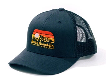 Rocky Mountain National Park Colorado Navy Blue Trucker Cap