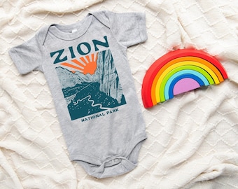 Onesie voor avontuurlijk wandelpad Baby Zion National Park Utah