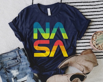 Retro NASA Tri Blend Navy Blue Space Unisex T-shirt