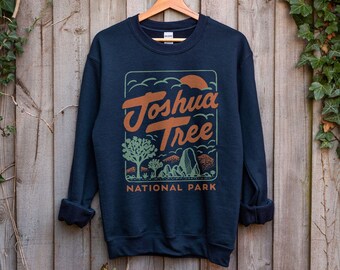 Joshua Tree Sweatshirt National Park Vintage California Unisex Navy Blue Crewneck