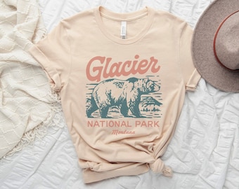 Glacier National Park Montana Bear Vintage Crème Unisex T-shirt