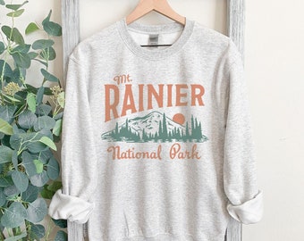 Sweat-shirt Mt Rainier National Park vintage Ash Washington unisexe ras du cou