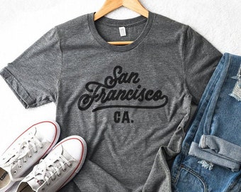 San Francisco California Vintage Unisex T-Shirt Dark Heather Gray