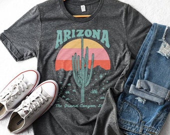 Vintage Arizona Desert Cactus Heather Gray Grand Canyon Unisex - Etsy  Denmark