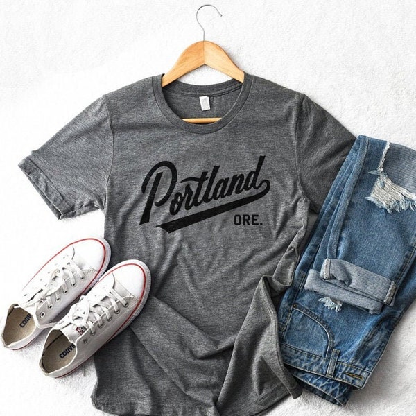 Portland Oregon vintage Unisexe Dark Heather Gray T-Shirt