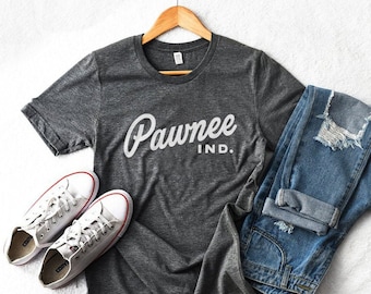 Pawnee Parks and Recreation Department Indiana, uniseks donkergemêleerd T-shirt