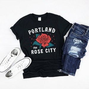 Portland Oregon Rose City Vintage Black Unisex T-Shirt