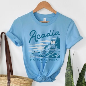 Acadia National Park T-shirt Vintage-Style Maine Unisex Tee