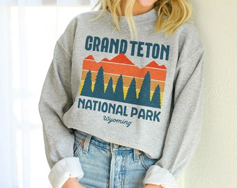 Grand Teton Sweatshirt Nationaal Park Wyoming Sport Grijs Unisex Crewneck