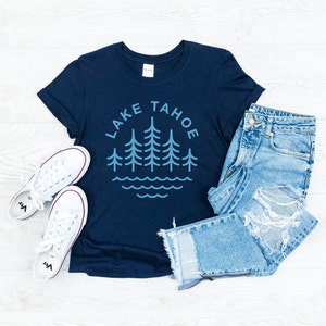 Lake Tahoe T-shirt Navy Blue Unisex Tee