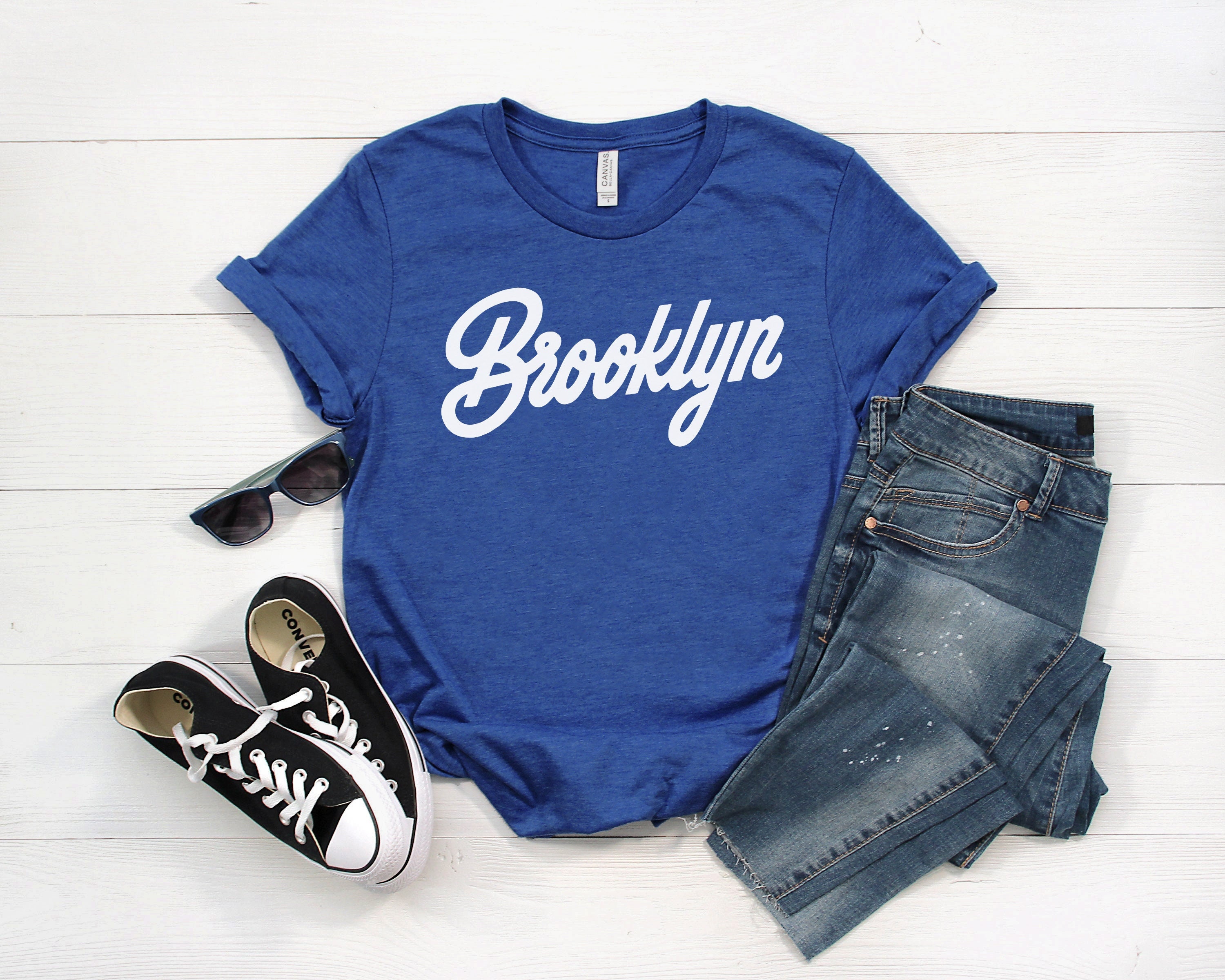 Brooklyn Dodgers Blue Tri Blend Vintage Unisex T-shirt