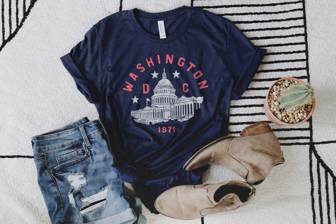 Washington DC T-shirt Capitol Vintage Tri Blend Navy Blue Unisex Tee - Etsy